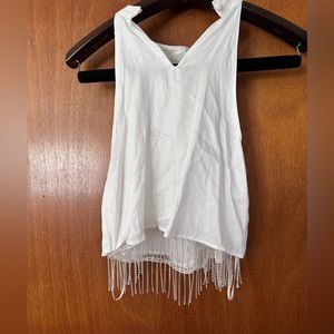 Never worn white Zara top with rhinestone bottom